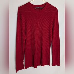 Caroll Luxurious Red Sweater Knit Crew Neck Size EU 44/ US 12 Paris France U-2